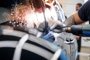 Professional mobile auto detailing performed at a Morris County office or home