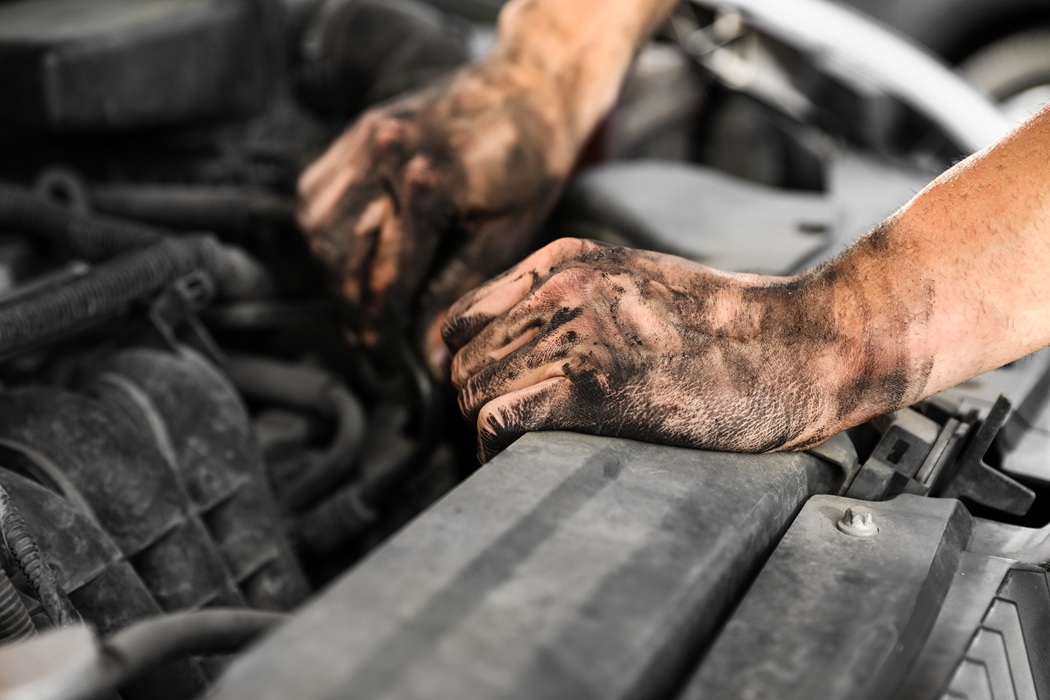 car's dirty engine bay buildup Morris County New Jersey
